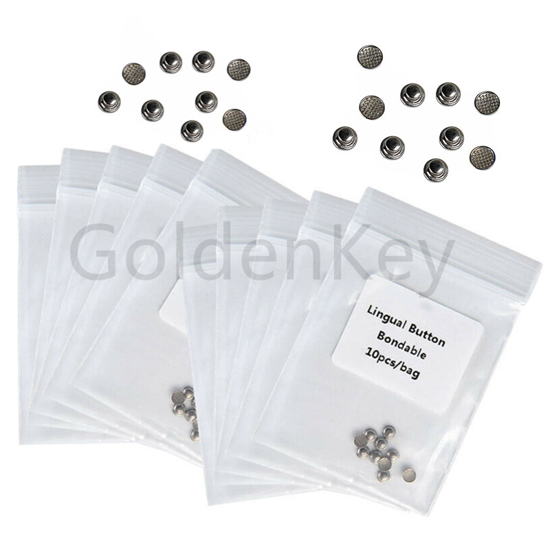 Dental Orthodontic Lingual Buttons Bondable Round Split Mesh Base 10Pcs/Pack