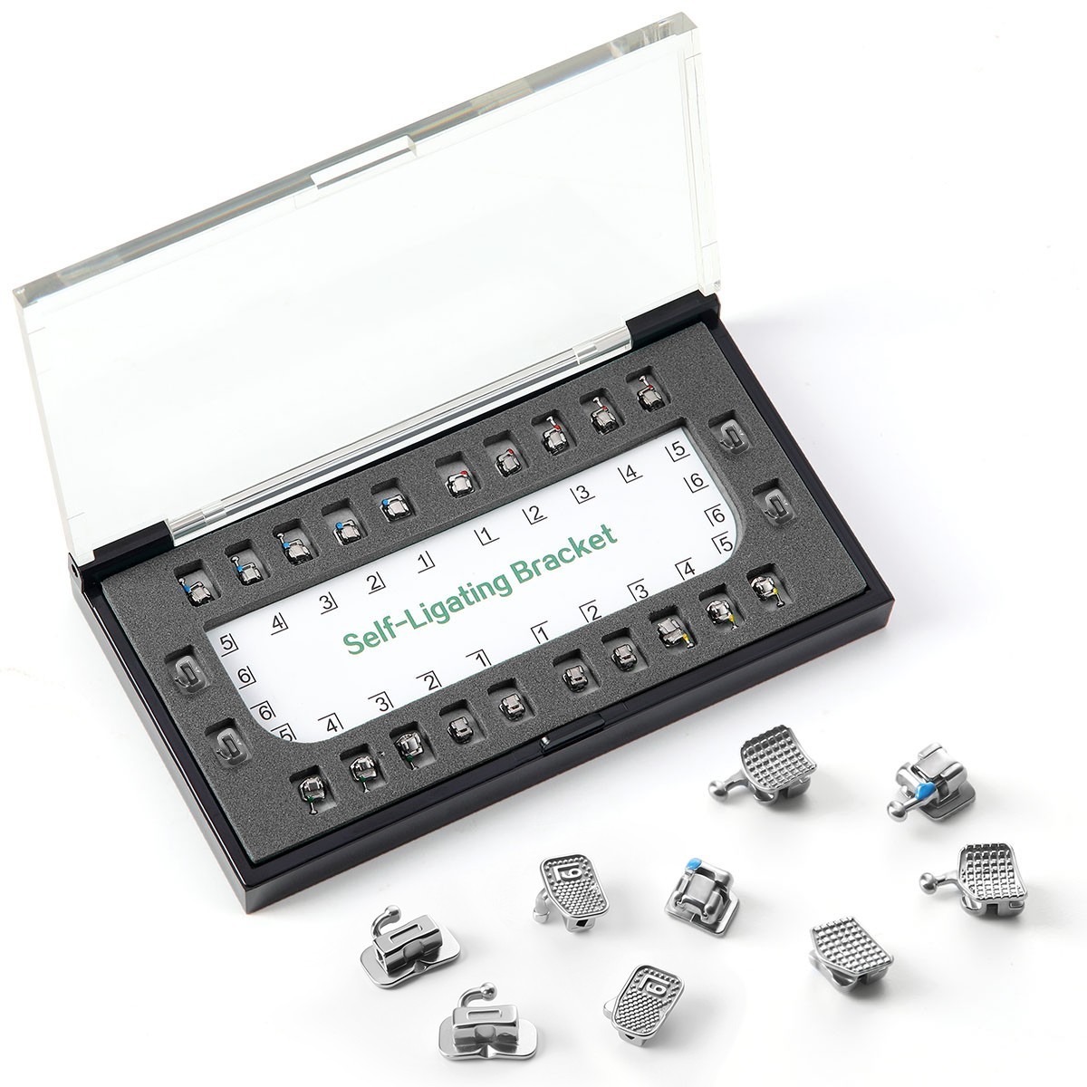 AZDENT Dental Orthodontic Self Ligating Braces Bracket Mini Roth.022 Hooks 345
