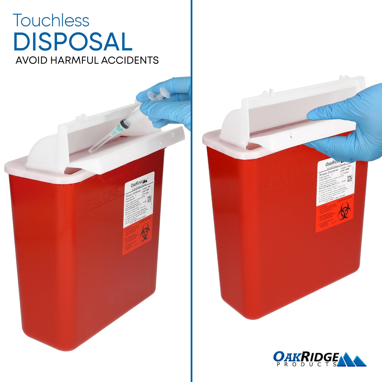 Oakridge Products Sharps Container for Home Use and 3 Count (Pack of 1), red