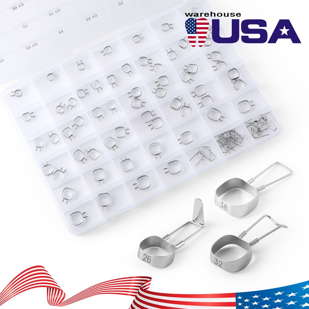 Dental Orthod Bands &Buccal Tube 1st Molar Roth/MBT 0.022 Single/ Double Tube