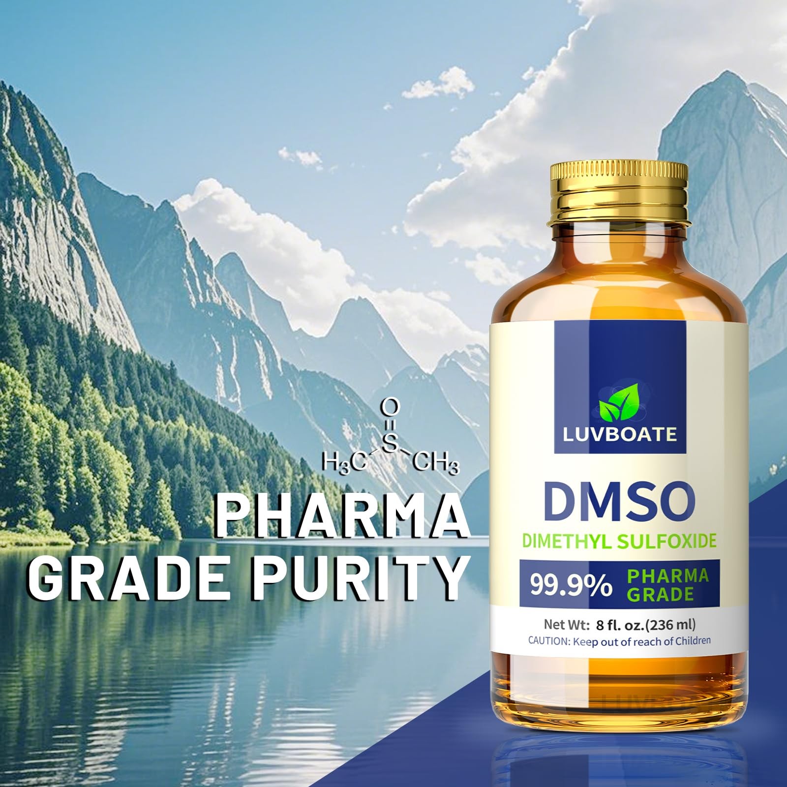 DMSO 99.9 Pharma Grade, Pure Liquid Dimethyl Sulfoxide 8 fl.oz in Glass Bott…