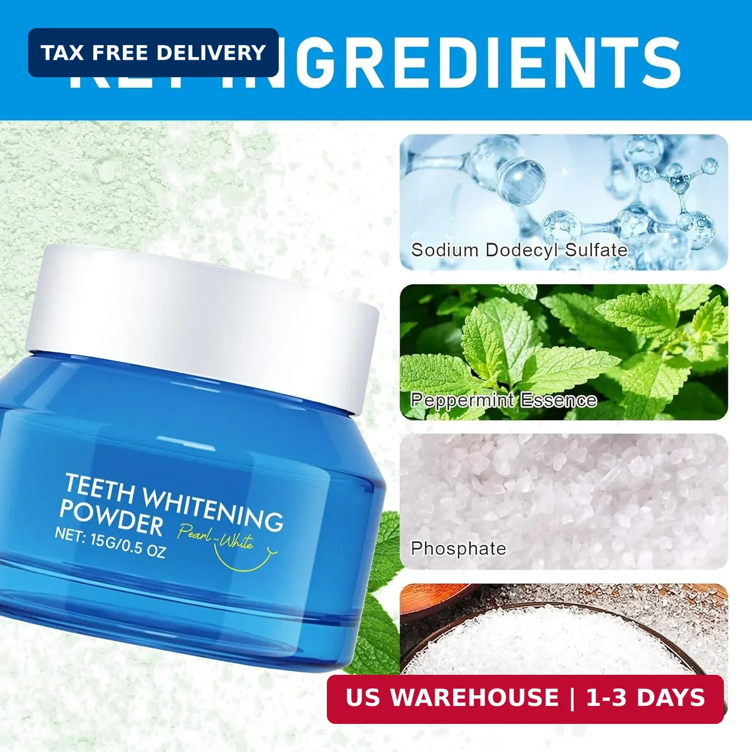 Purely WHITE DELUXE Teeth Whitening Powders,Instant Whitening and Stain Removal