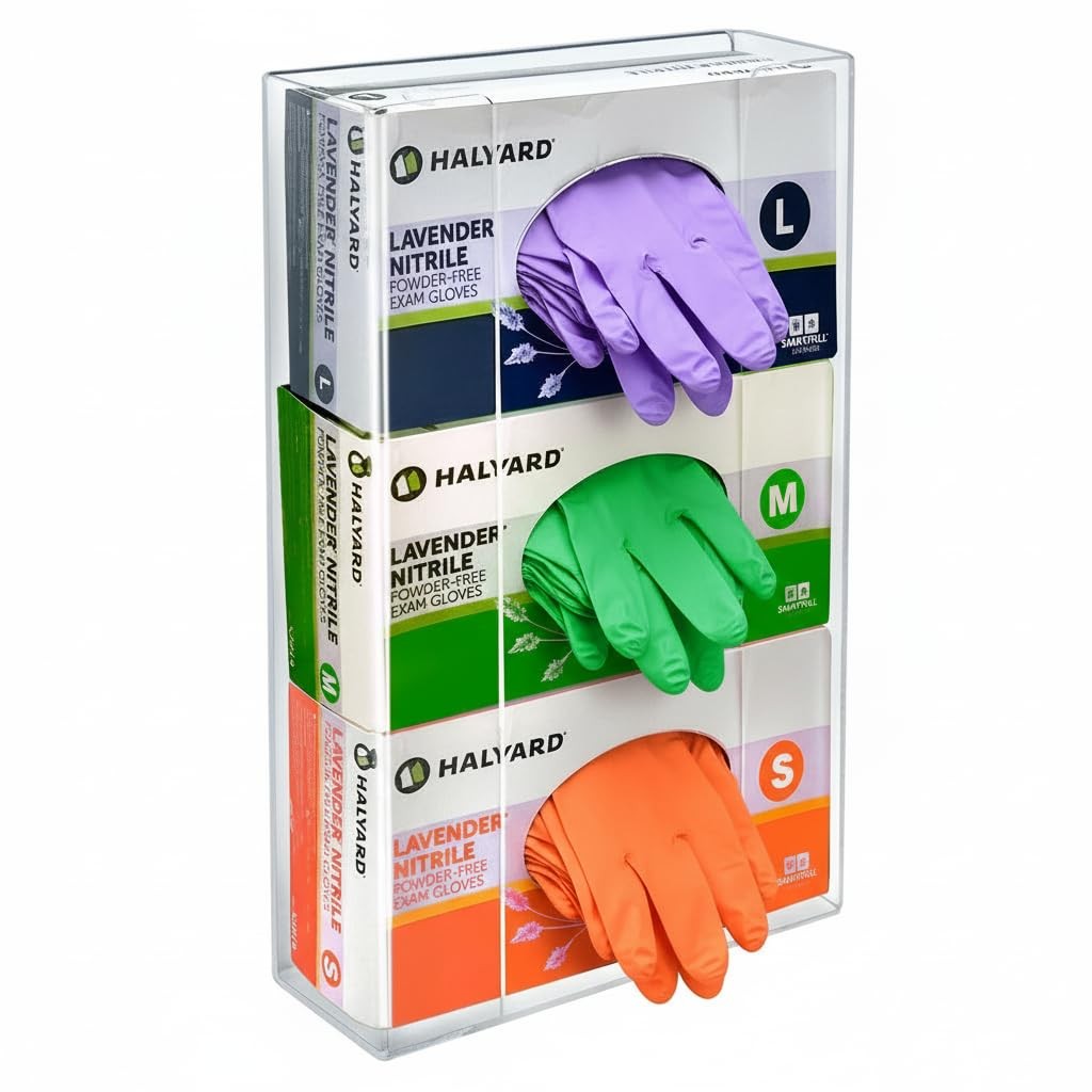 Azar 255630 Acrylic Gloves Box Dispenser Holder Wall Mount – Glove and Facial…