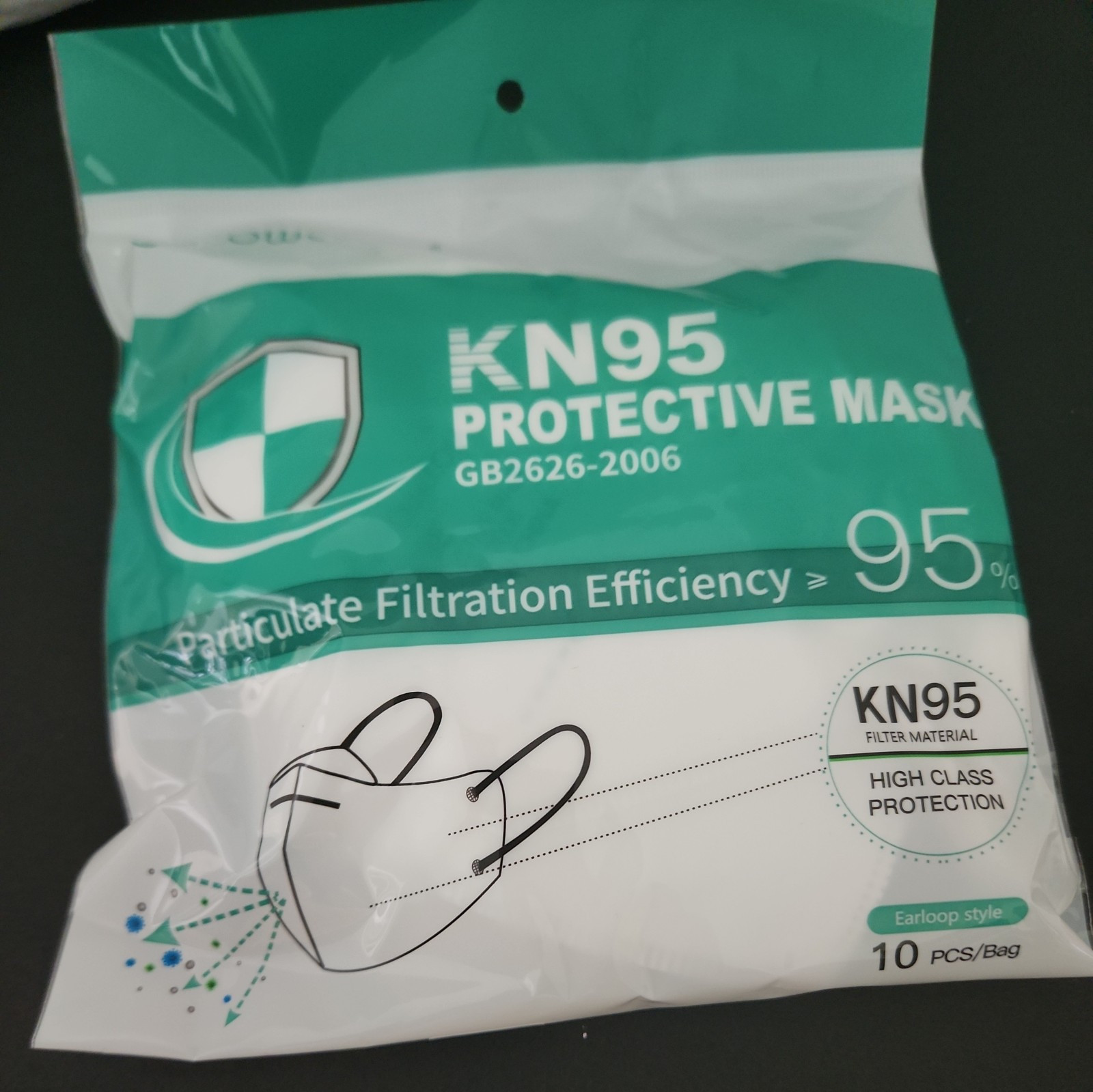 KN95 Protective Mask GB2626-2006 (5 bags of 10ct)