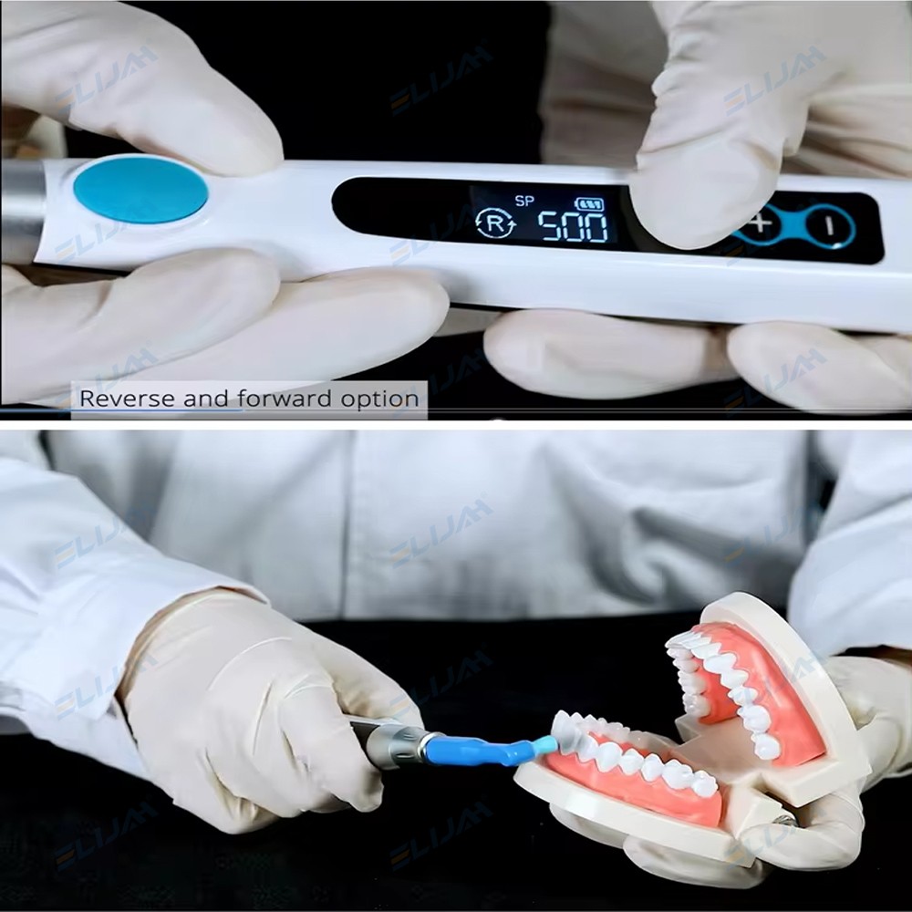 Dental Electric Wireless Polisher IPR System Ruler Prophy Angles Disc Handpiece