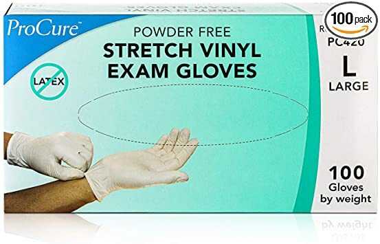 Box of 100 – LARGE Stretch Vinyl Exam Gloves-MEDI USE-SHIPS FROM USA