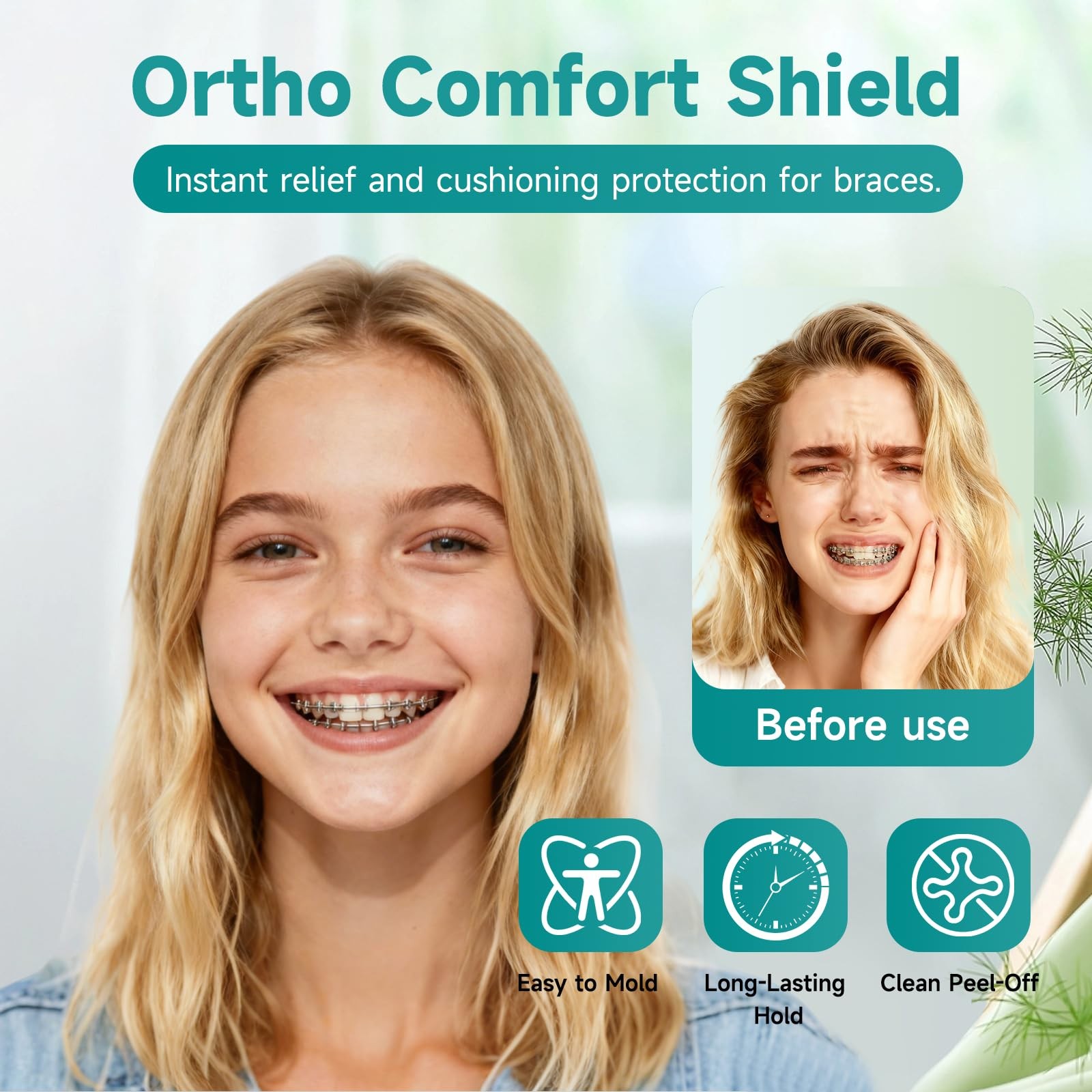 Dental Orthodontic Relief Wax for Braces, Clear, Protective Comfort 120 Pcs