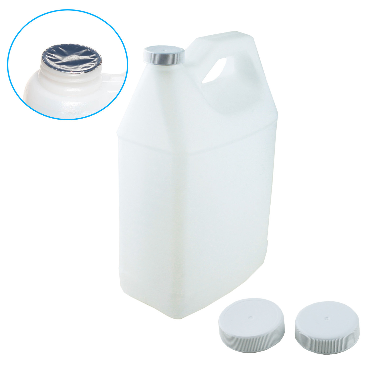 38/400 Polypropylene White Caps with Heat Induction Liner(10-100)