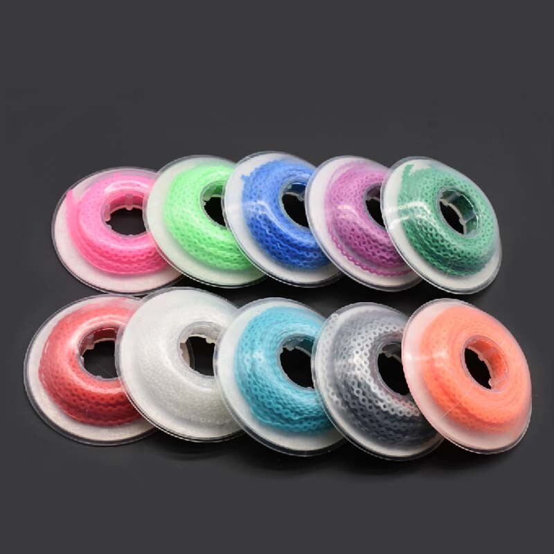 10Rolls Dental Orthodontic Elastic Ultra Power Chain Rubber Band 3 Size 10Colors