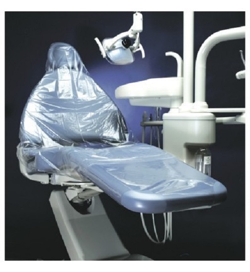 DENTAL CHAIR COVER (HALF CHAIR) 27.5 x24 CLEAR PLASTIC ROLL OF 225