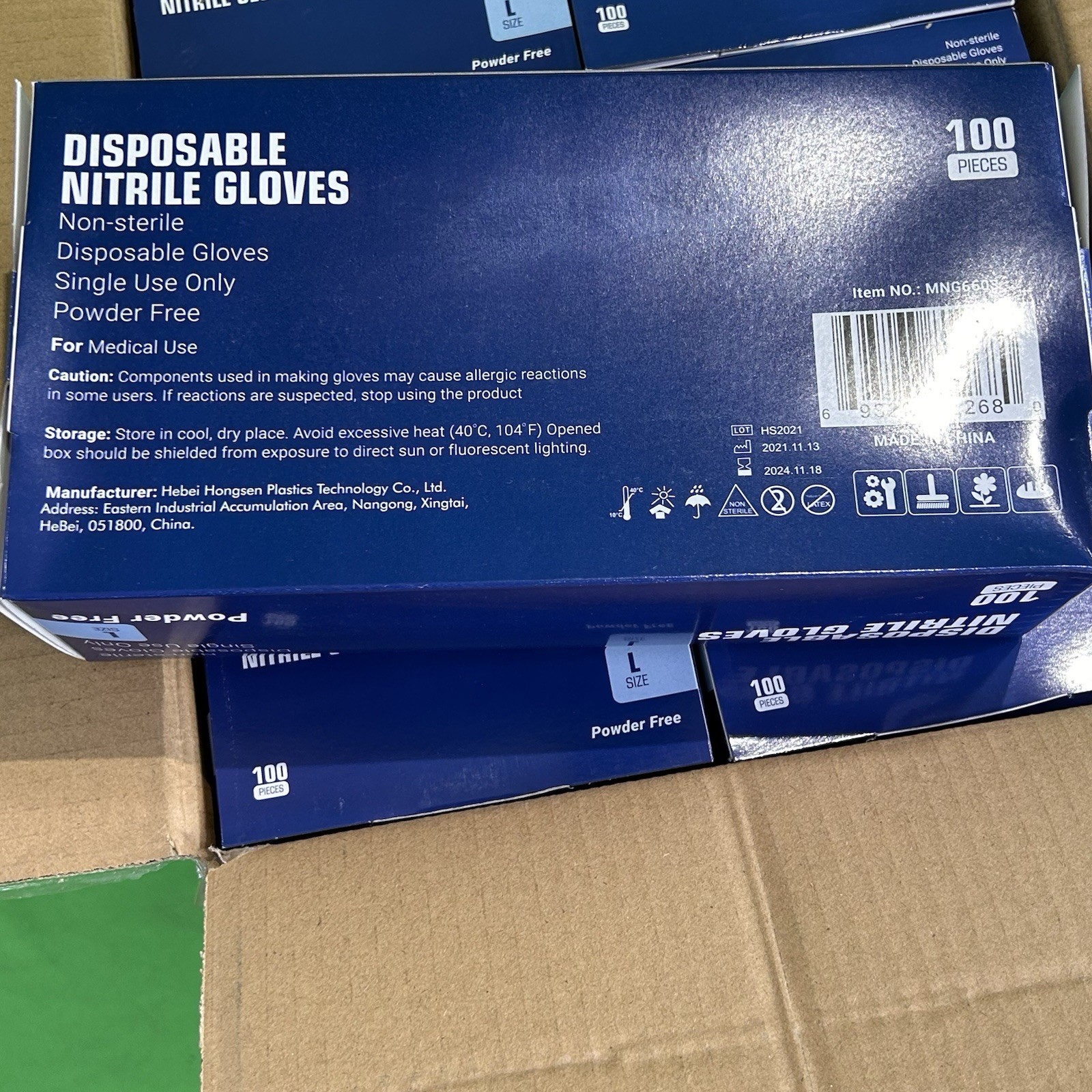 Nitril Exam Gloves – FREE SHIPPING 10 Pack of 100, Large/ Med Powder Free Blue