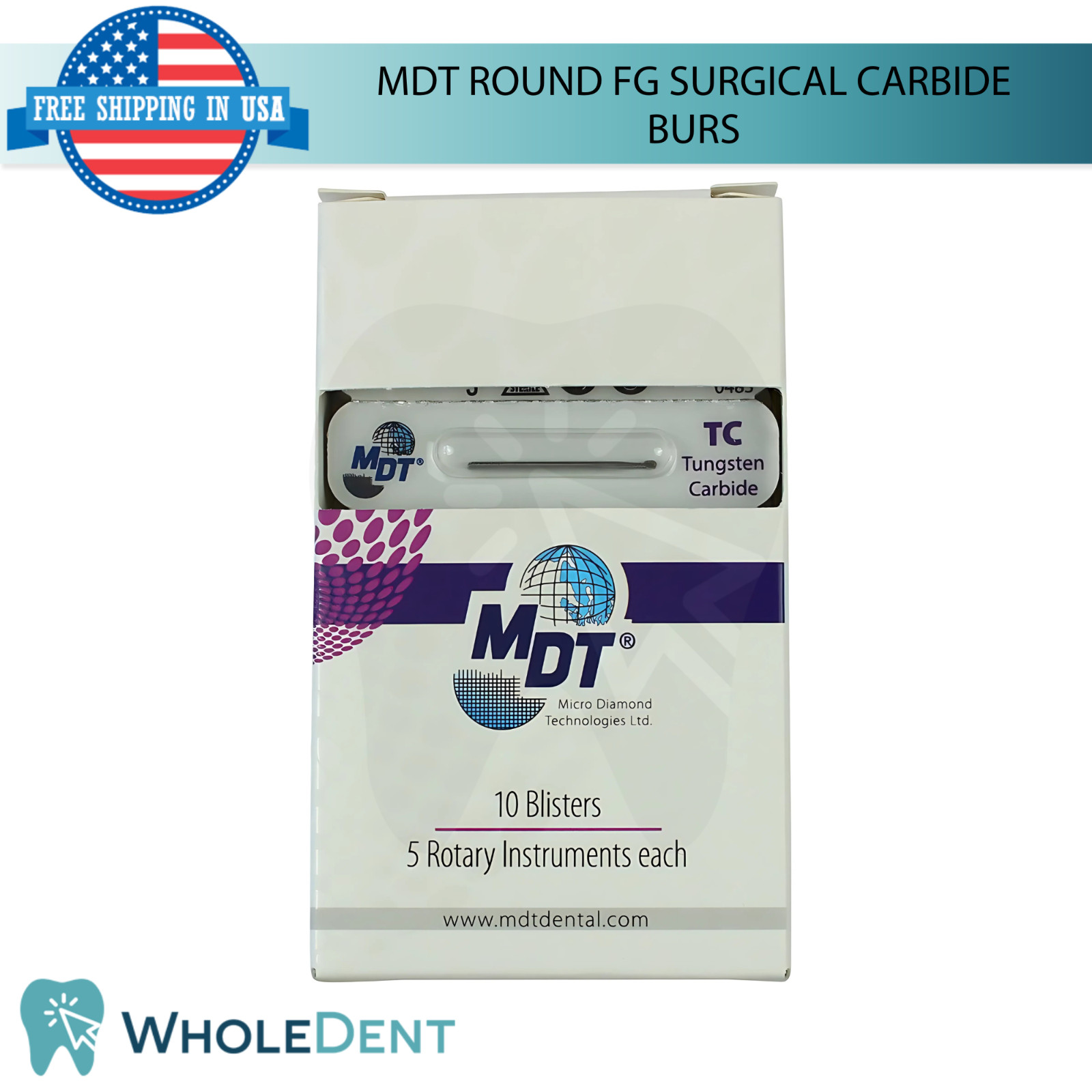 MDT Round FG Surg!cal Carbide Burs B0ne Cutting Shaping Dental Restoration