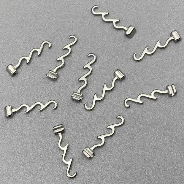 10Pcs/Bag Dental Orthodontic Crimpable Hook Multi-function Long Left/Right S.S