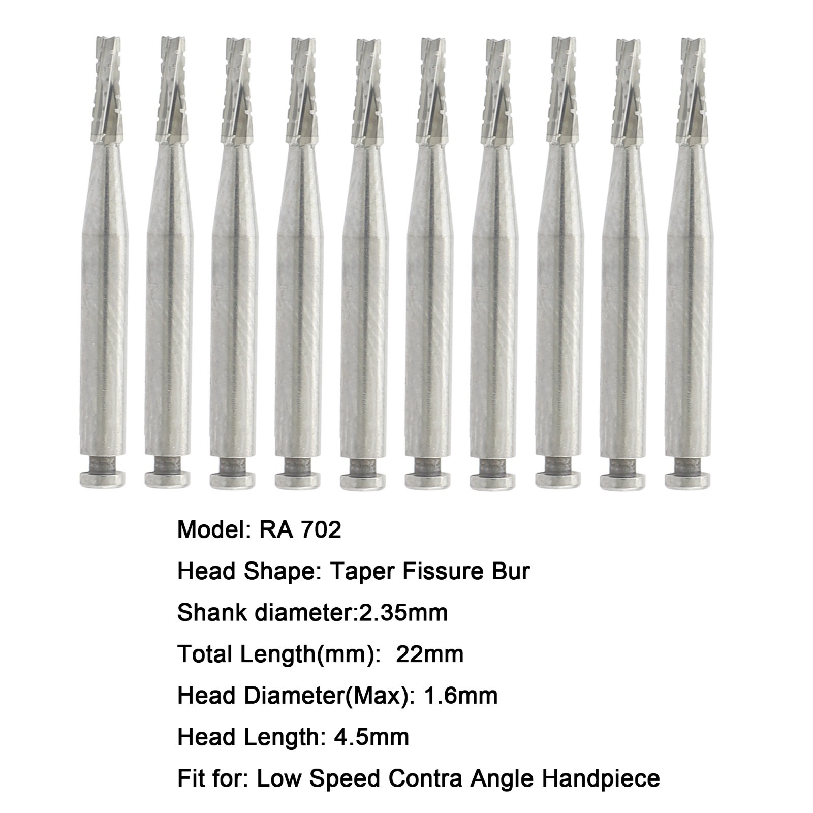 Wave Dental Carbide RA Latch Burs Taper Fissure Round Burr 6 8 701 Contra Angle