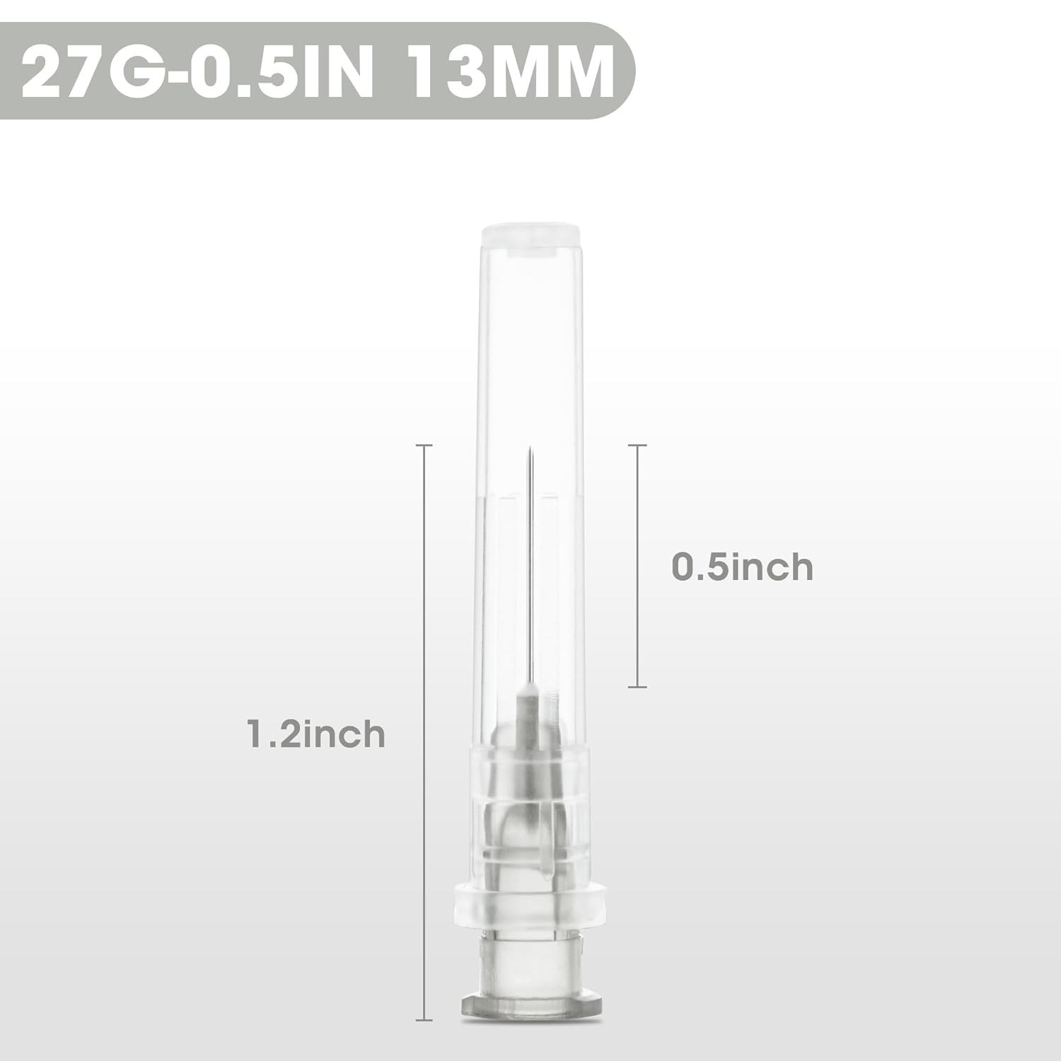 27 Gauge 1/2 Inch Disposable Needles with Caps – Luer Lock Lab Dispensing Access