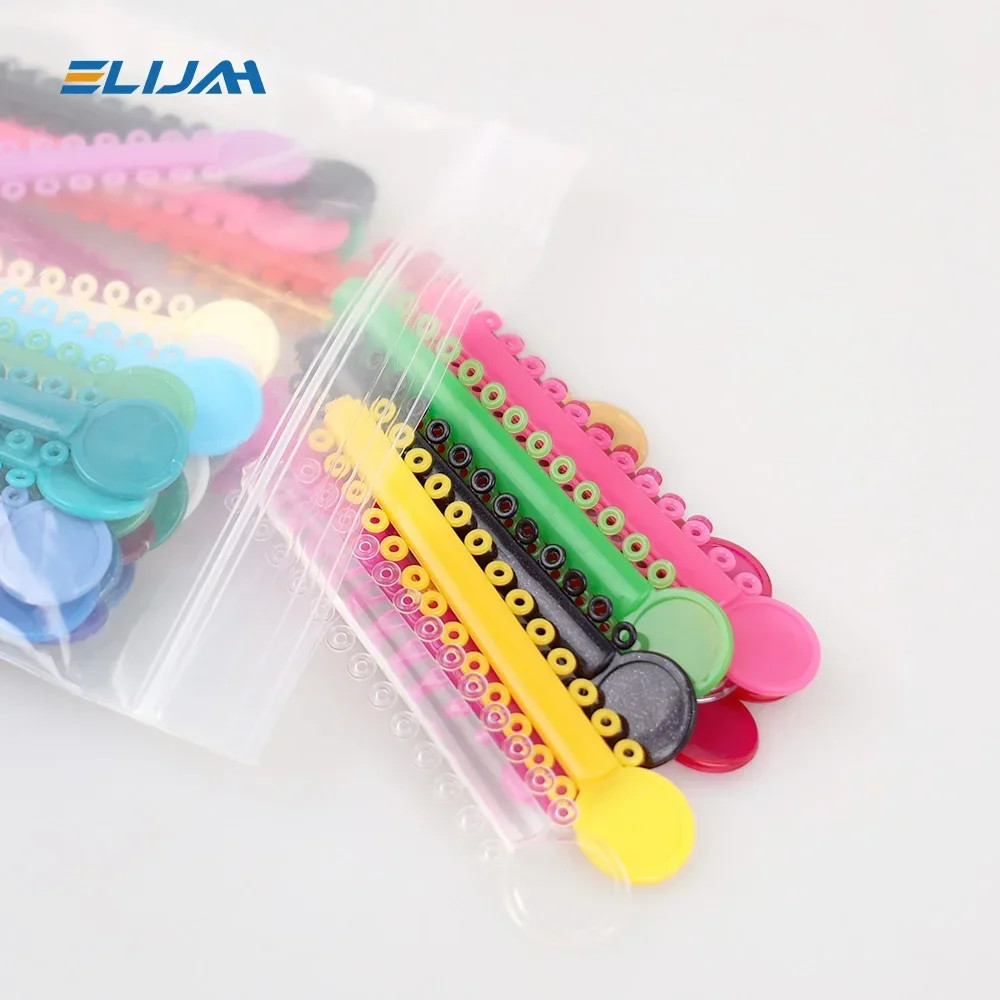 1040pcs Dental Orthodontic Ligature Ties Braces Elastic Rubber Bands Mixed Color