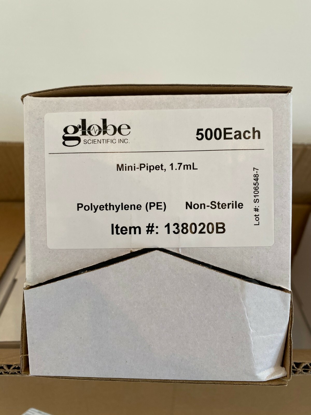 Globe Scientific 138020 Transfer Pipettes General Purpose 87mm 1.7mL 500 Pieces