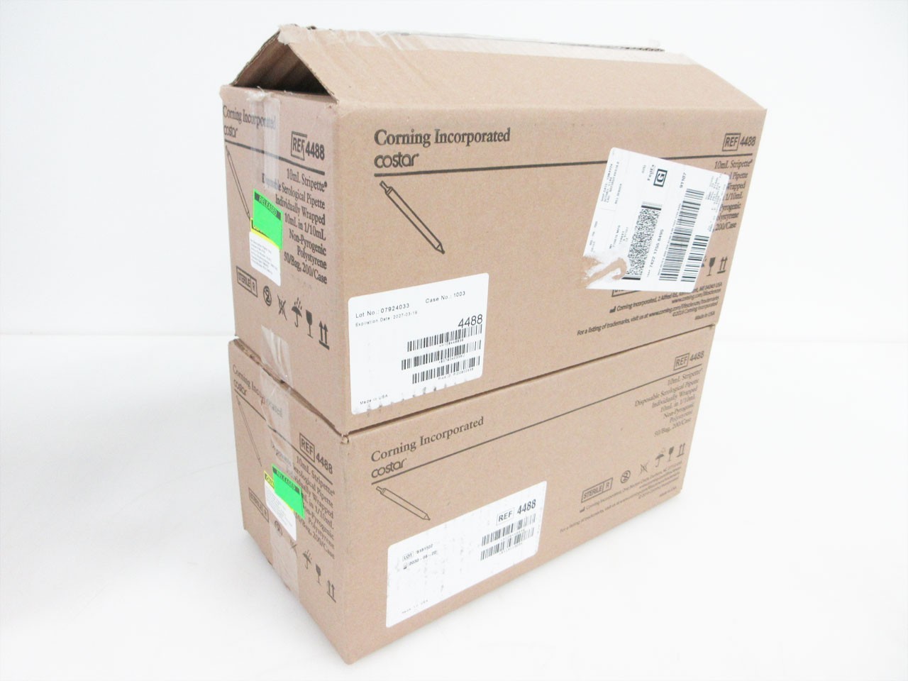 2 BOXES 400 TOTAL CORNING COSTAR 4488 10 mL STRIPETTE SEROLOGICAL PIPETTE