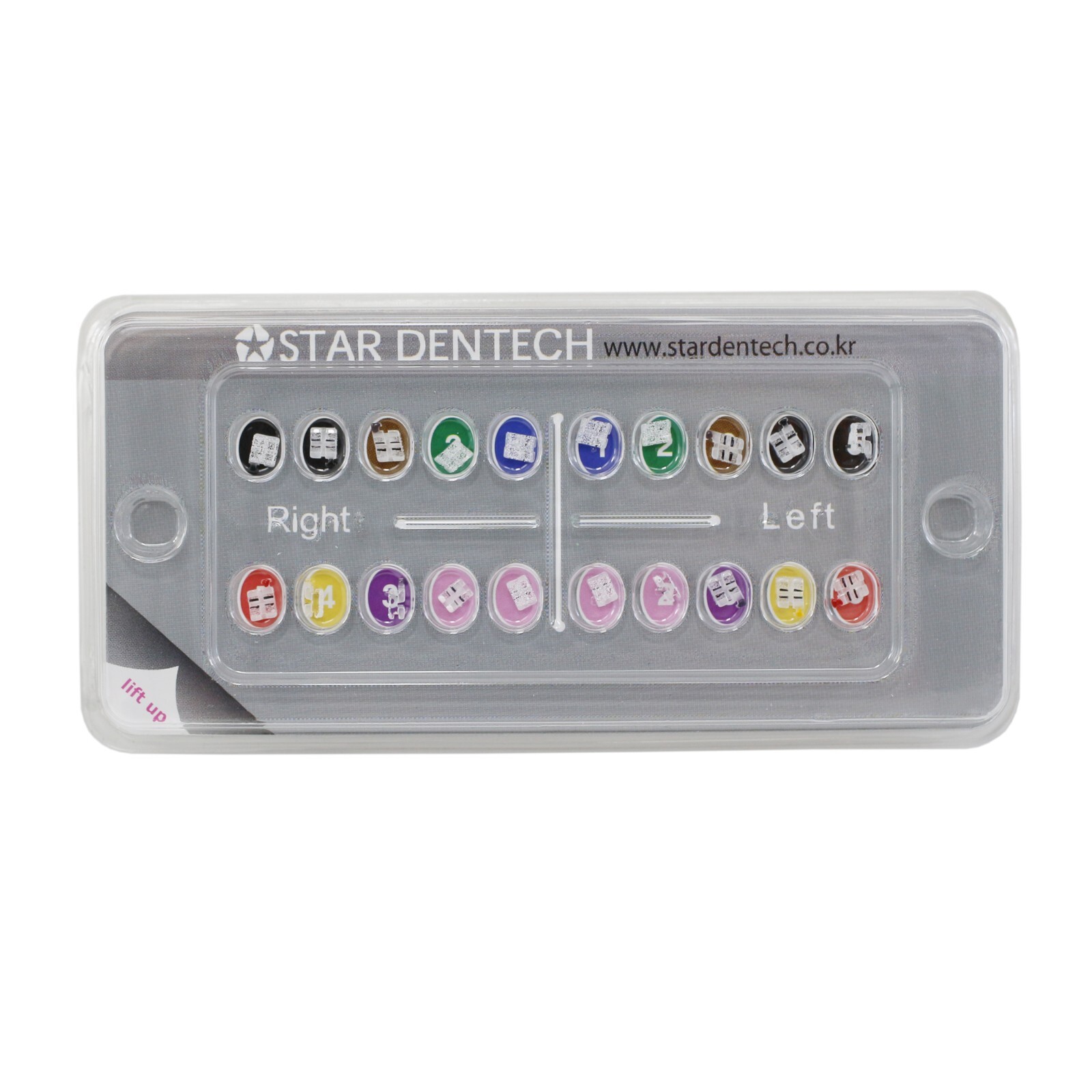 20PCS Dental Orthodontic Sapphire Clear Bracket Brace Roth MBT 022 345 Hooks 5-5