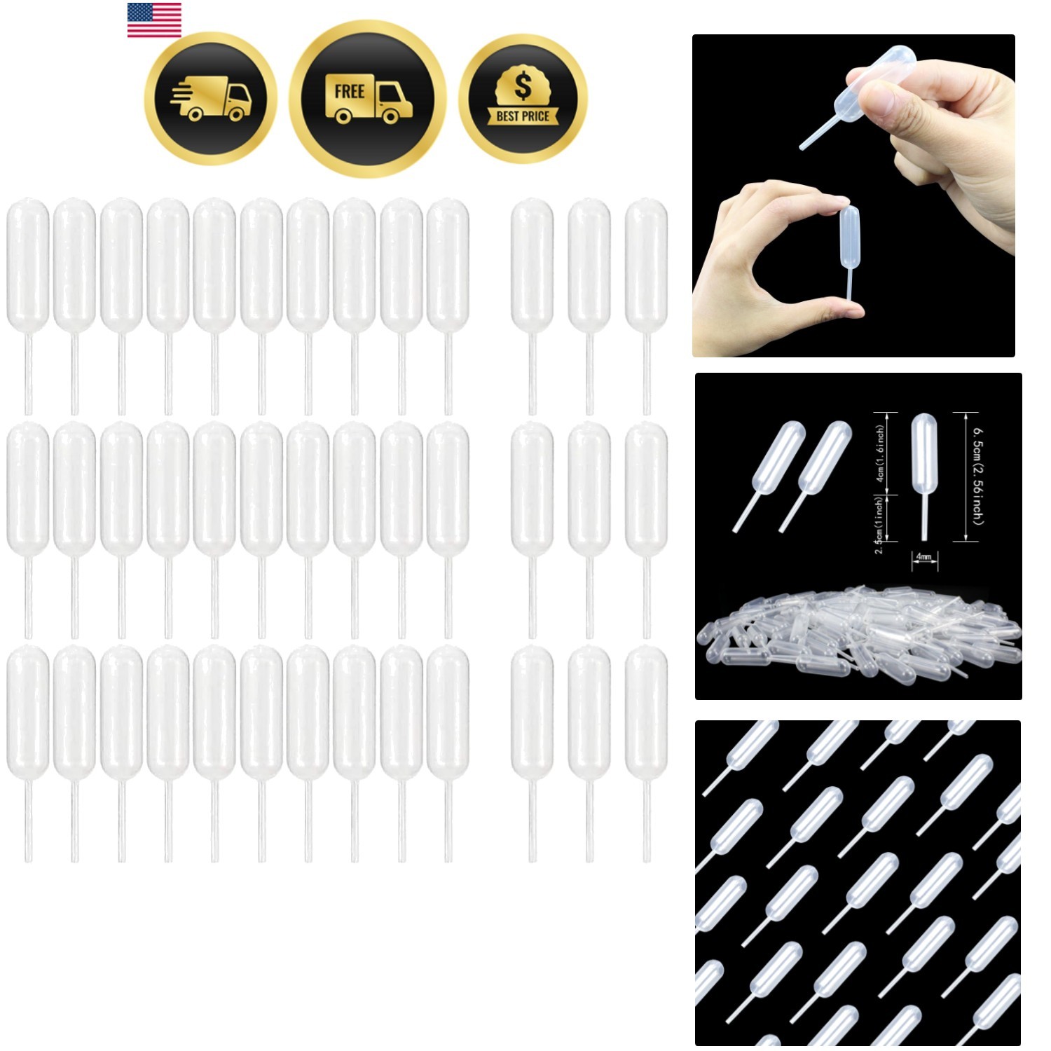 350pcs 4ml Plastic Pipettes Squeeze Transfer Pipettes Suitable for Chocolate,…