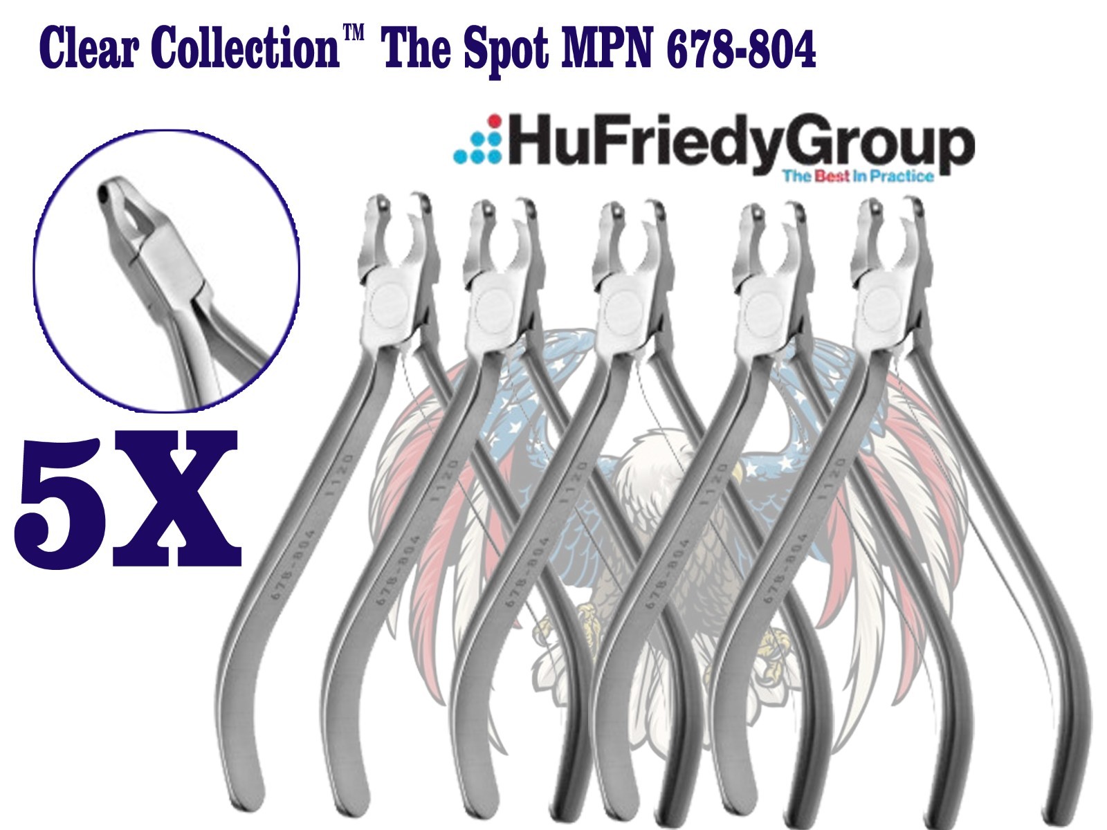Lot of 5 Pcs Hu Friedy Clear Collection™ The Spot MPN 678-804