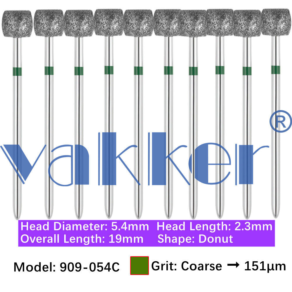 10pc Diamond Burs Shape Barrel Wheel Pear Fine Medium Coarse