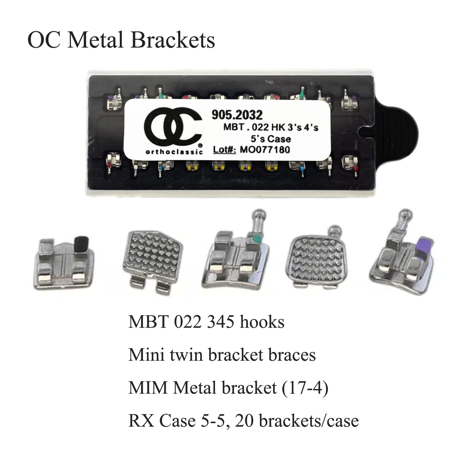 Dental Orthodontic Mini Brackets Metal Braces MIM ROTH MBT 018 022 345 Hooks