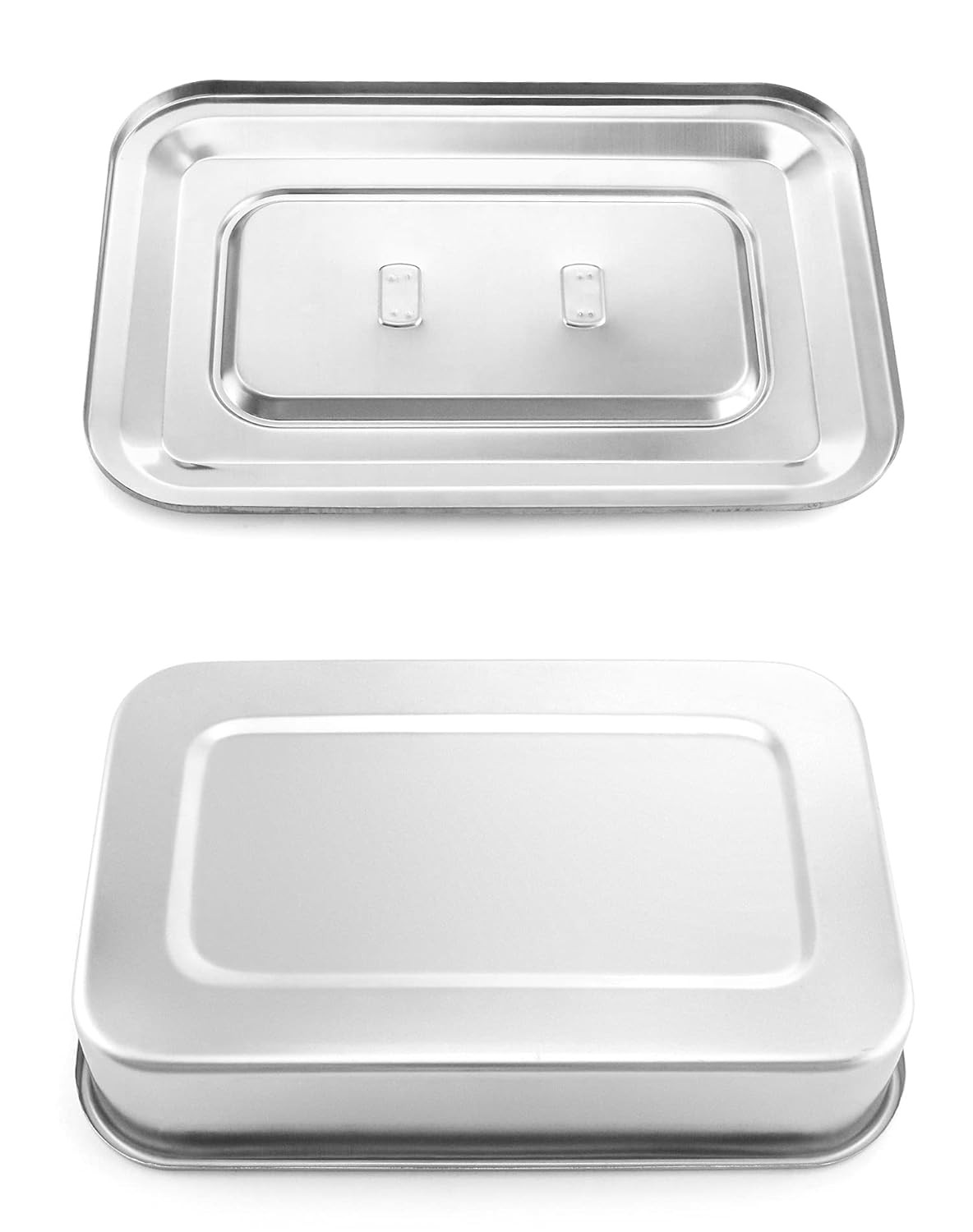 Stainless Steel Instrument Tray with Lid & Handle, 9.5×6.3×2 in Organizer 201 SS