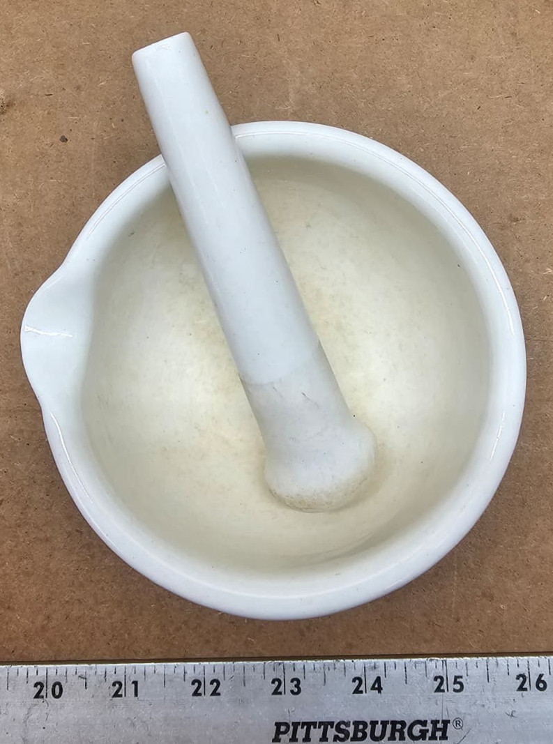Unbranded White Glazed Porcelain Mortar & Pestle Set (5″) (1 set)
