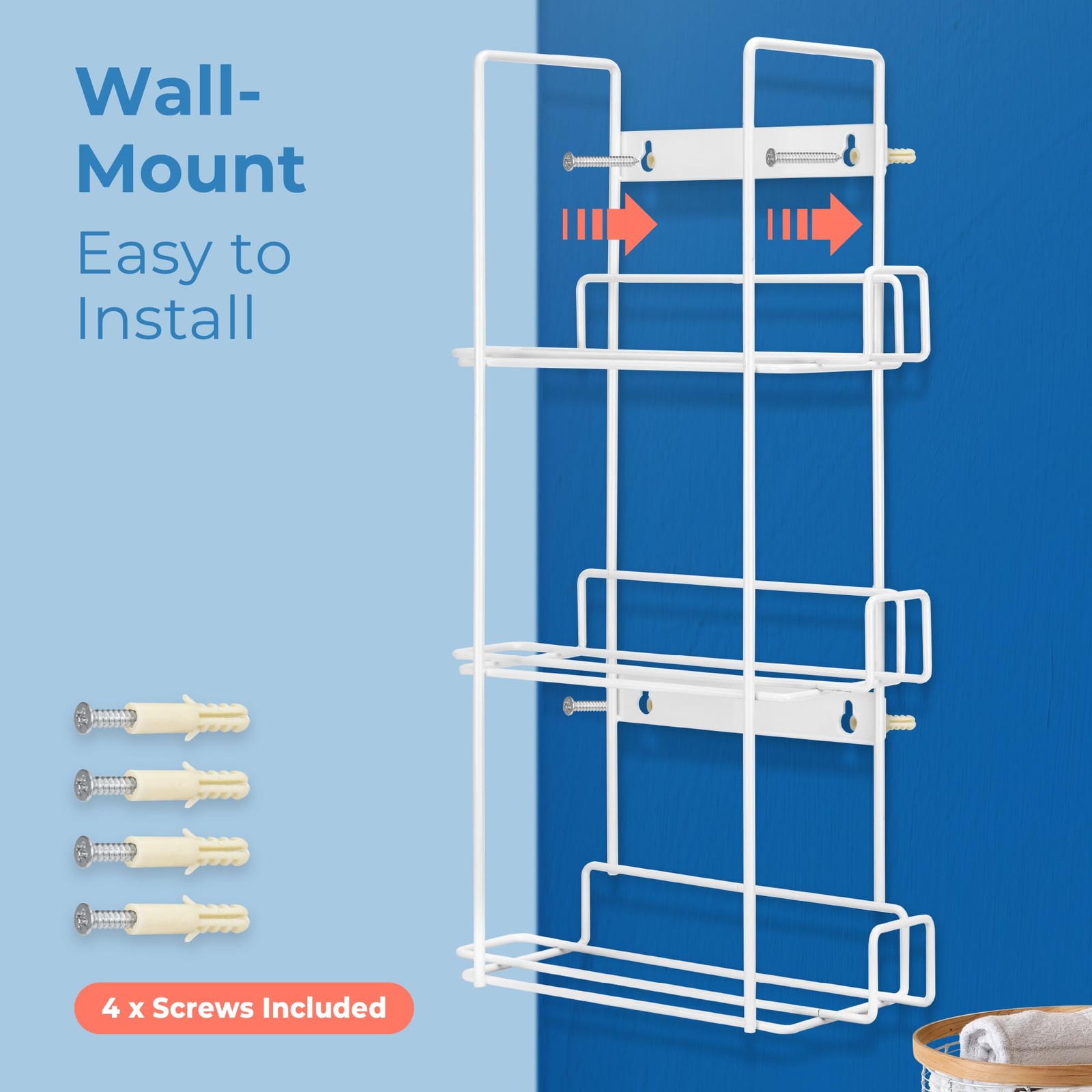 Triple Glove Holder For Wall Mount Wire Rack Disposable Napkin Gloves Box Holder