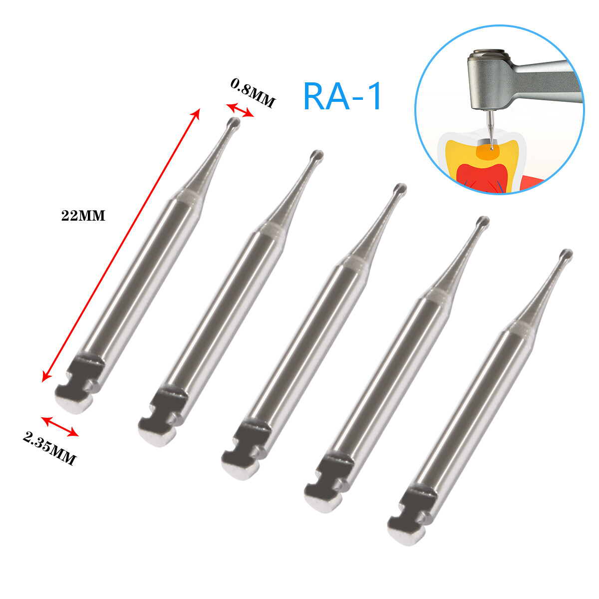 NSK Style Dental Slow Speed Contra Angle Handpiece / RA 1-RA 8 Round Burs