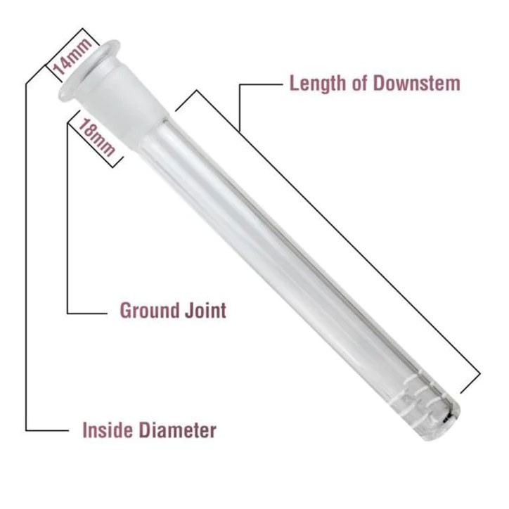 Clear Pyrex Borosilicate Lab Glass 18mm / 14mm Low Profile Downstem (2.5-7″)