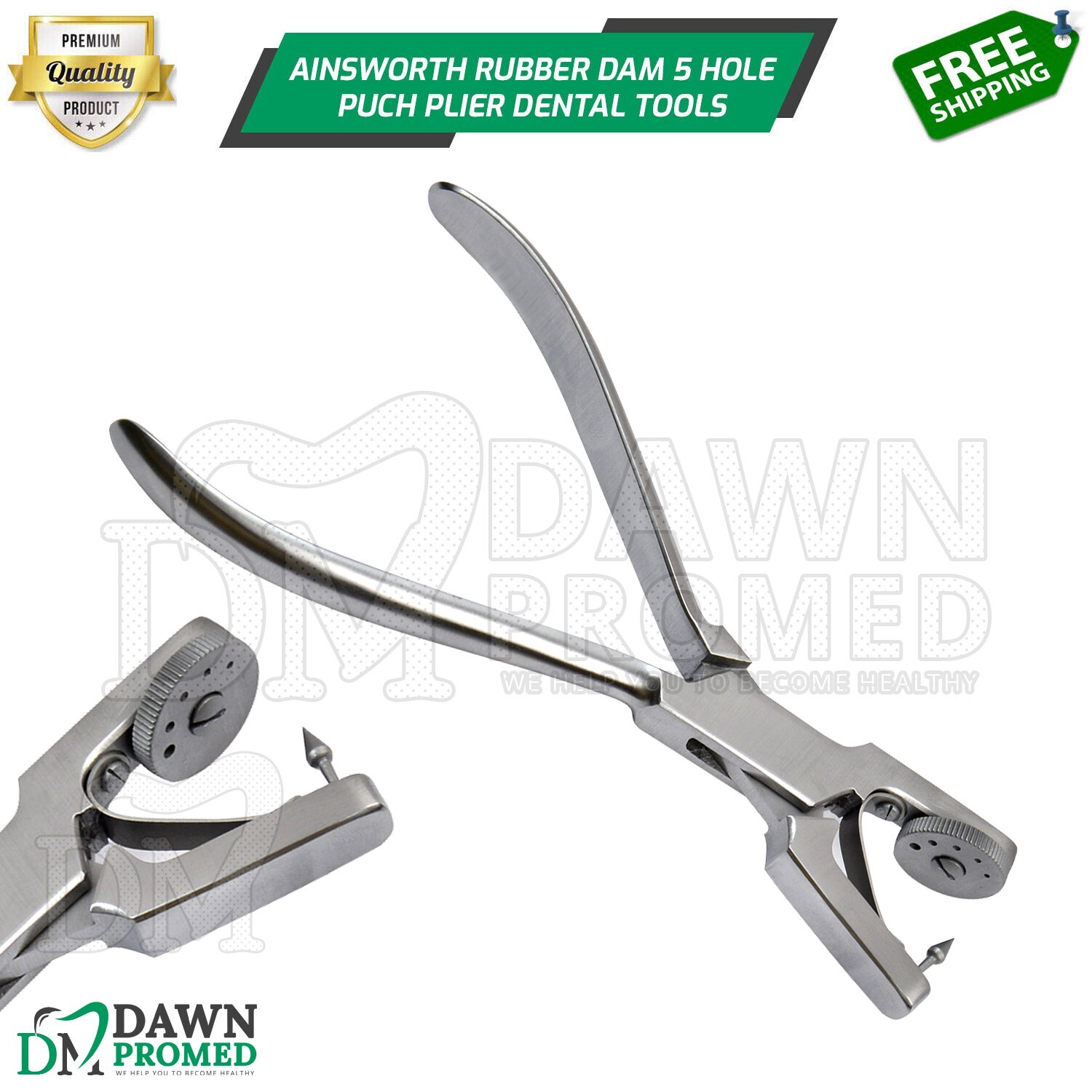 Ainsworth Rubber Dam Punch Rotatory 5 Hole Dental Endodontic Clamp Plier German