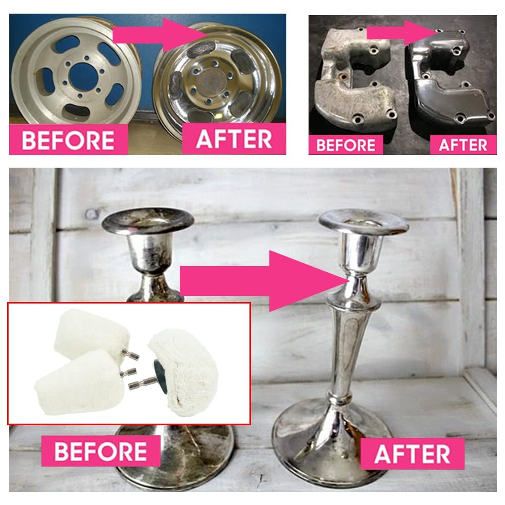 Aluminum Polishing Wheel for Drill Chrome Rim Manifold Polishing Kit 3″ x 1/4…