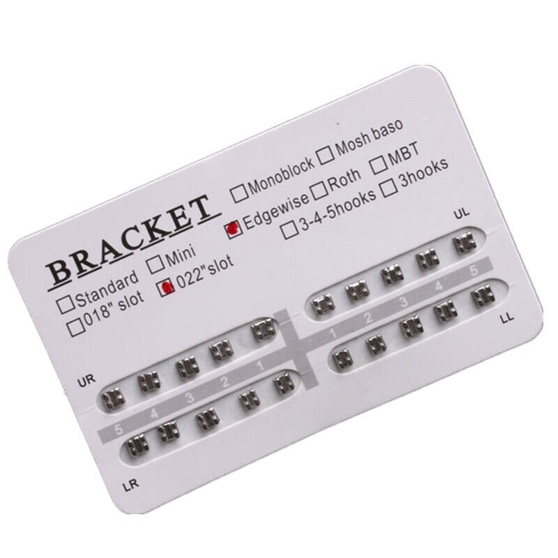 20 Pcs/Pack Dental Orthodontic 022″ Slot Edgewise Metal Brackets Braces No Hook