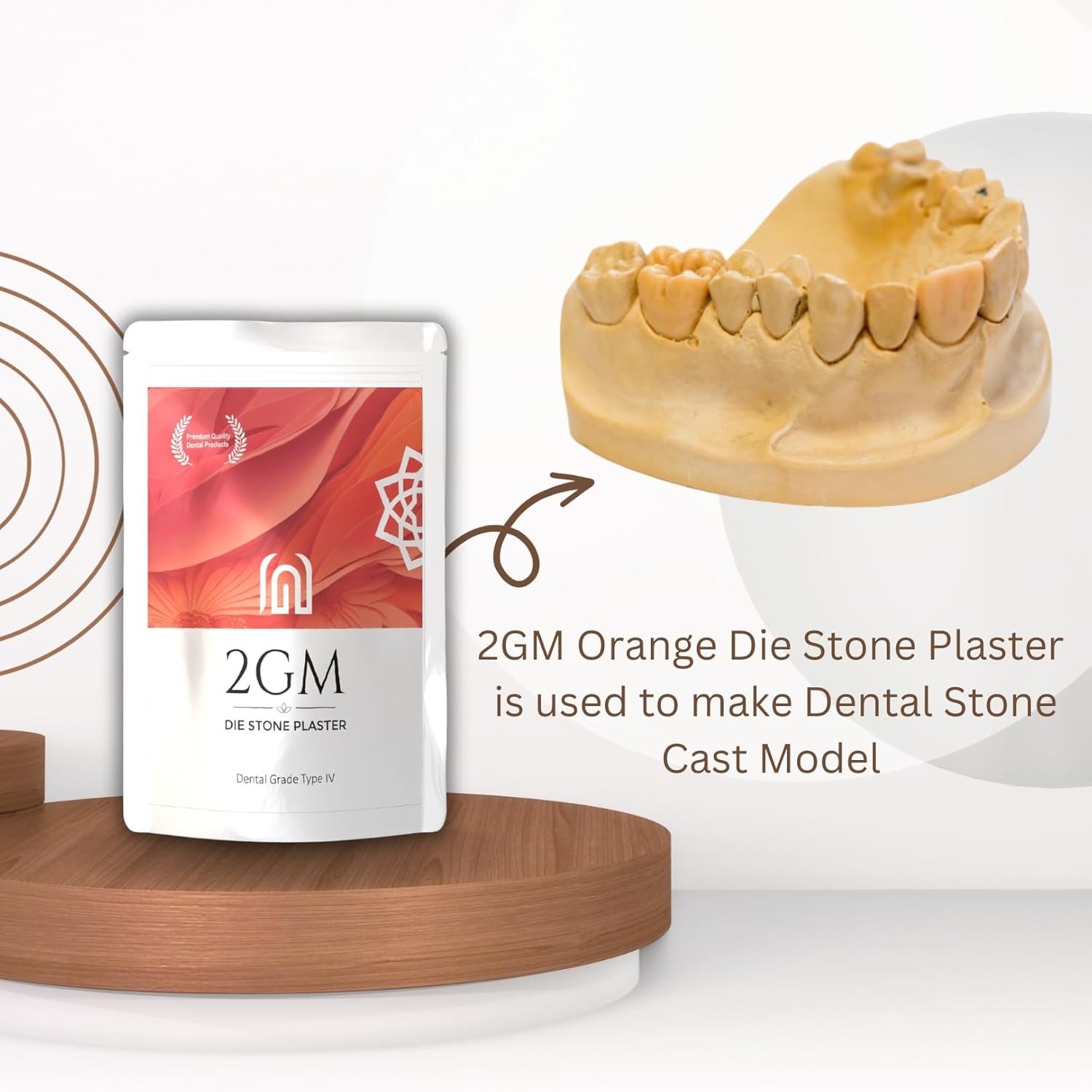 Dental Die Stone Plaster Type IV Orange 1Kg for Casting Models and Labs