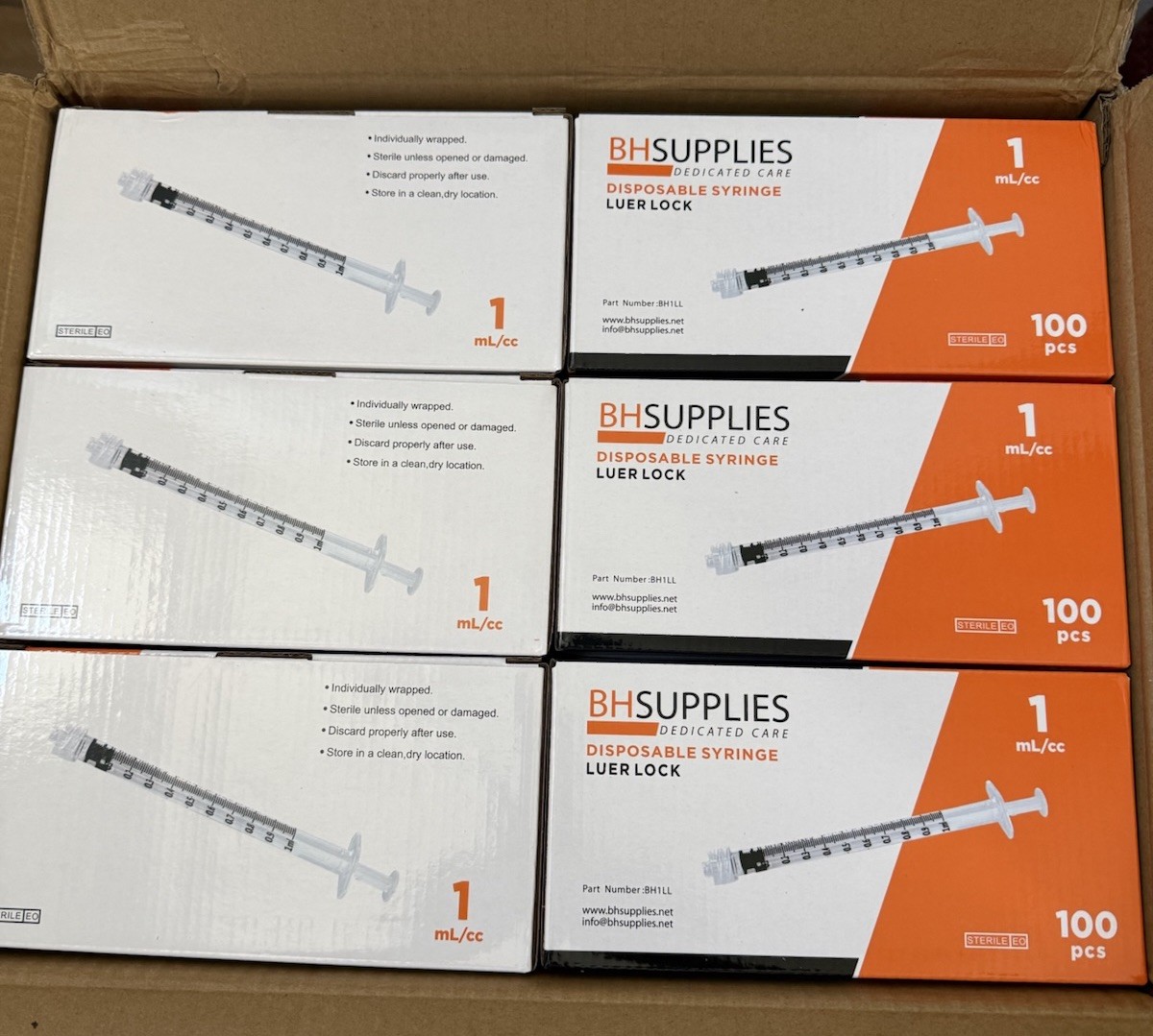 BH Supplies 1ml Luer Lock Tip Syringes (No Needle) – Sterile, Individually…