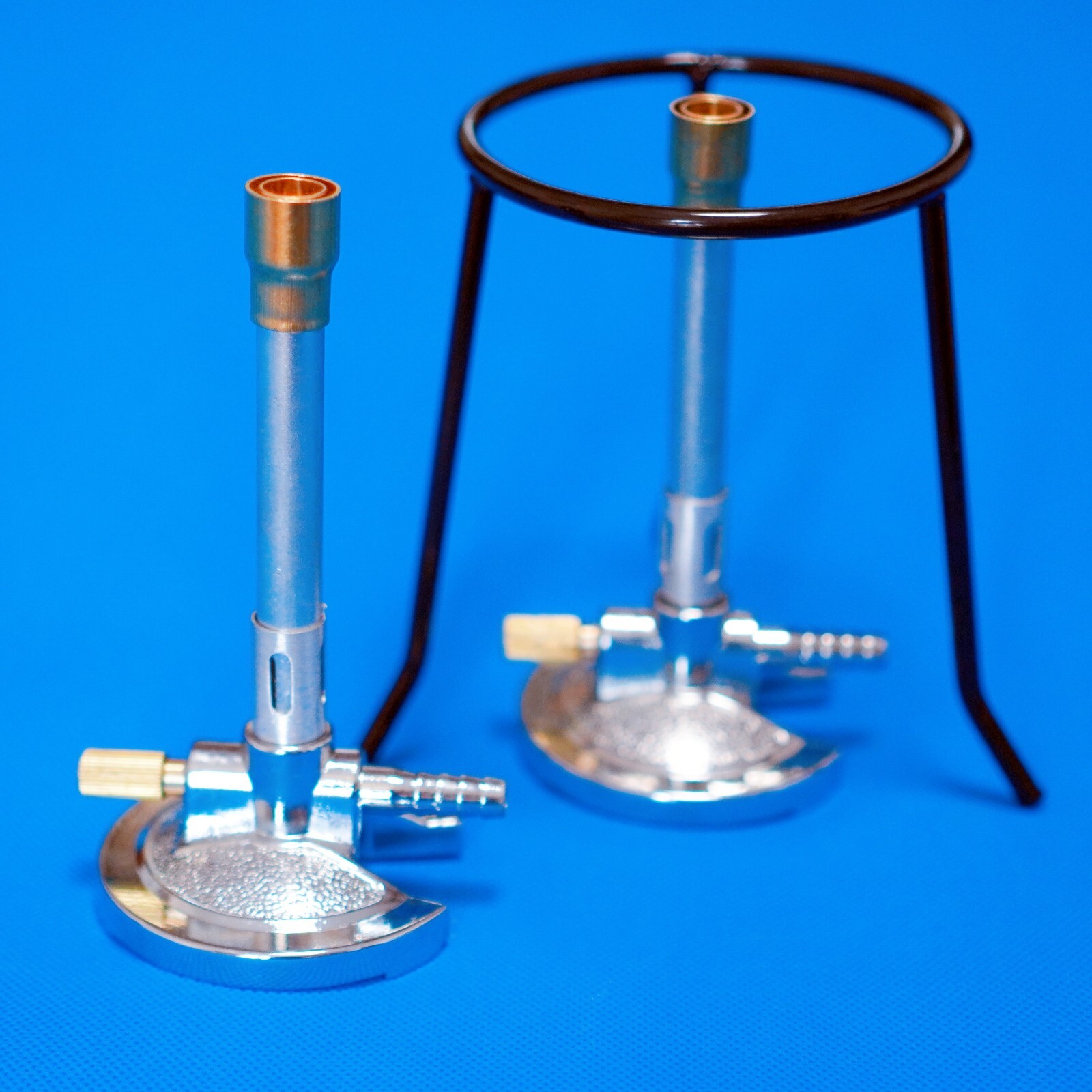 Lab Bunsen burner, used to heat lab glass flask or other glass container bottle