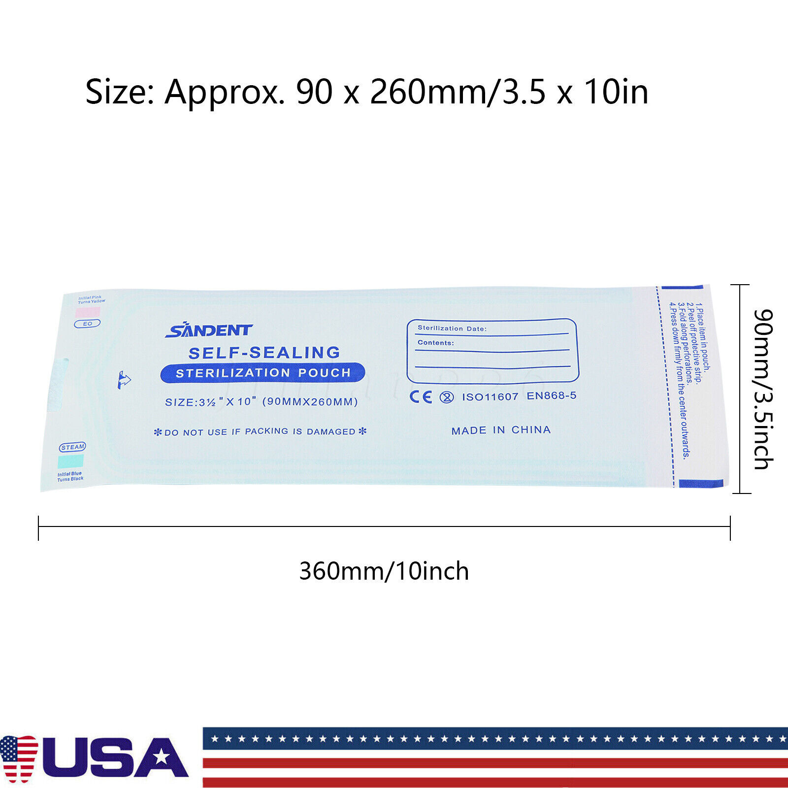 Self Sterilization Pouches Autoclave Sterilizer Bags Dental Medical Tattoo Nail