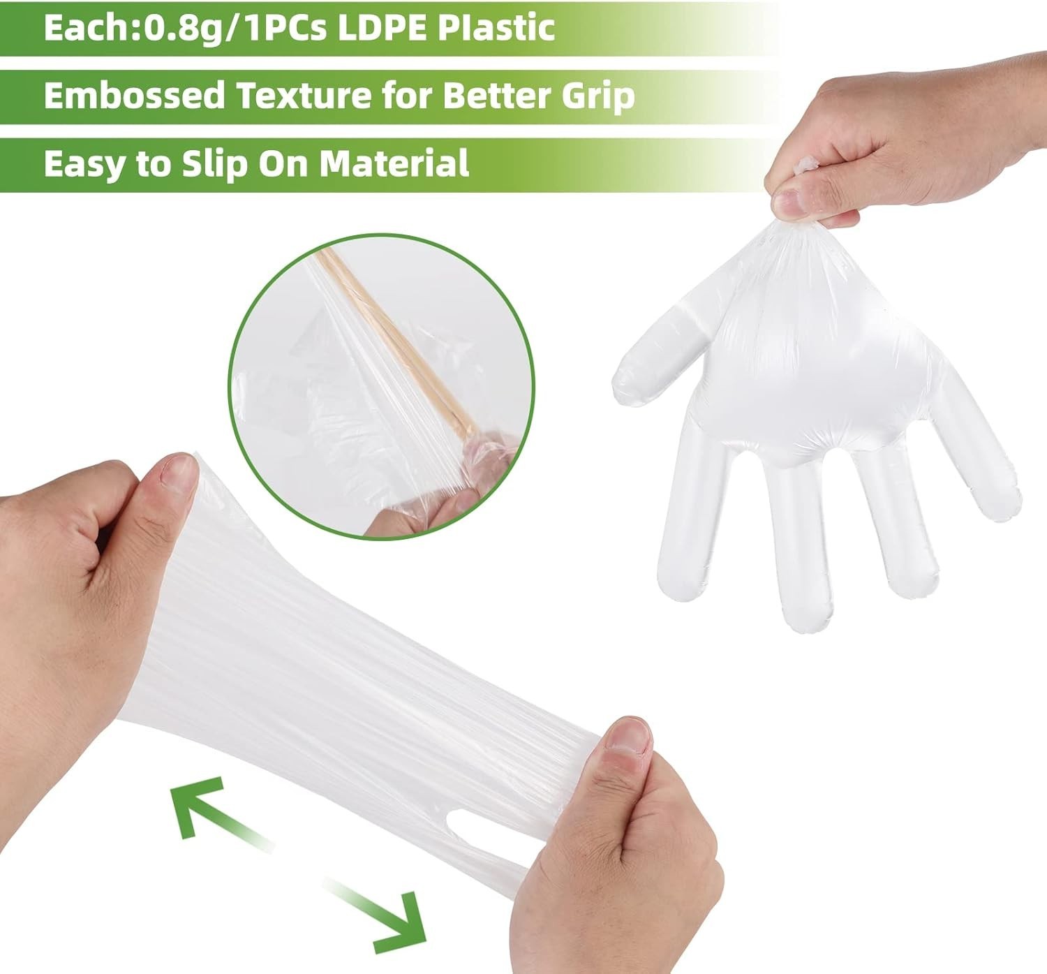 100 pcs Transparent Disposable Gloves – One Size Fits Most, Eco-Friendly Choice