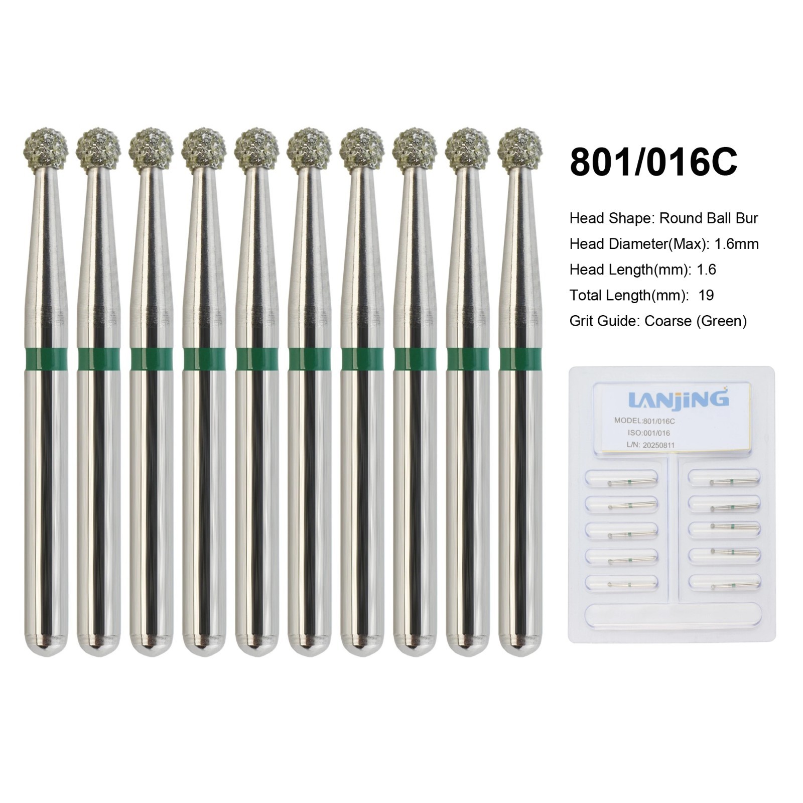 Dental Bur Diamond Burs FG High Speed Round End Taper Cylinder Football Barrel