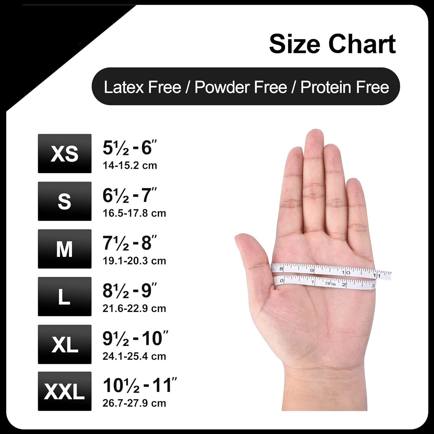 Black Nitrile Medical Gloves 5Mil Powder & Latex Free Disposable Clean (100pcs)