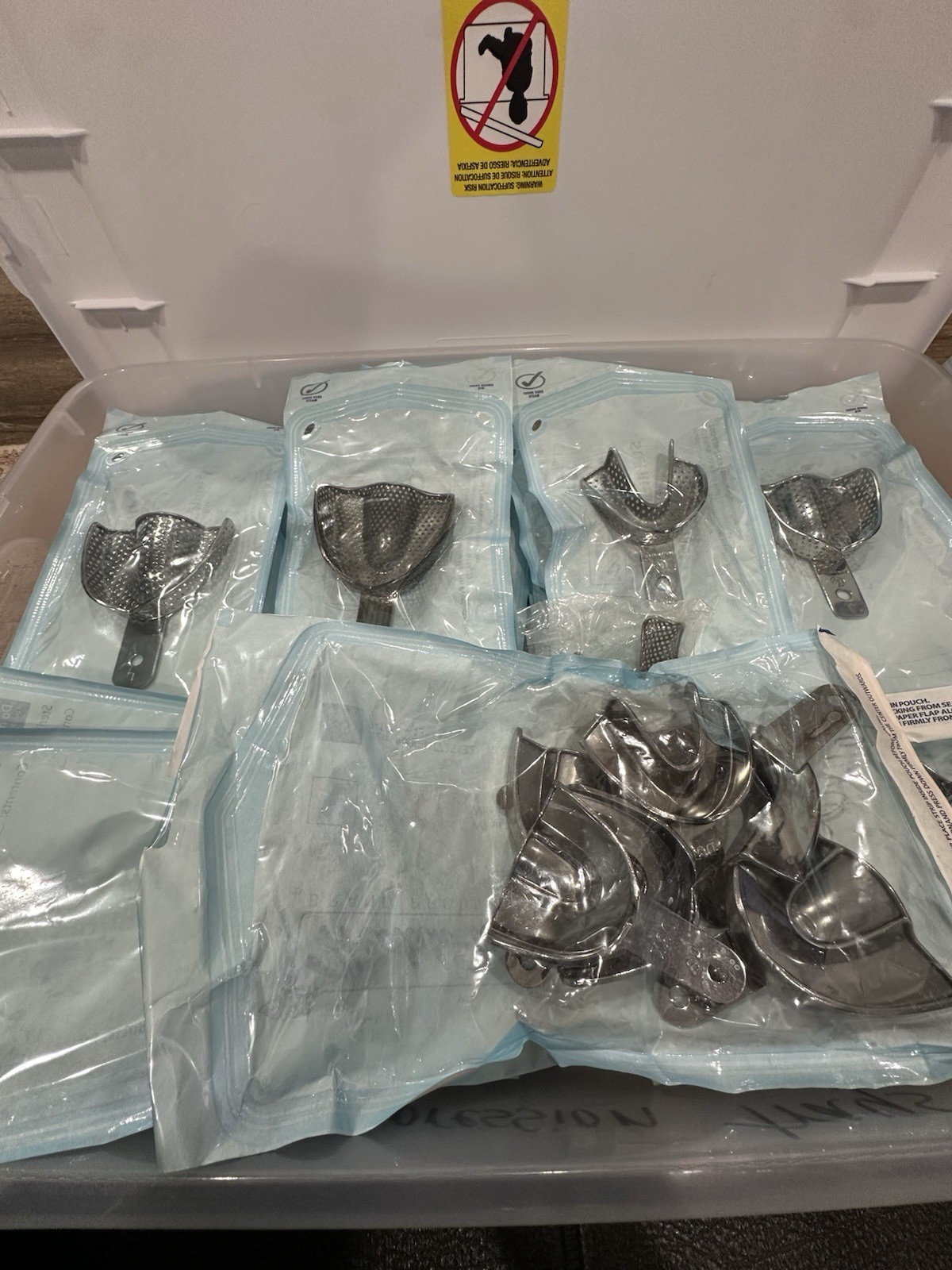 Lot of 30+ Stainless Steel Dental Impression Trays Autoclavable Perforated
