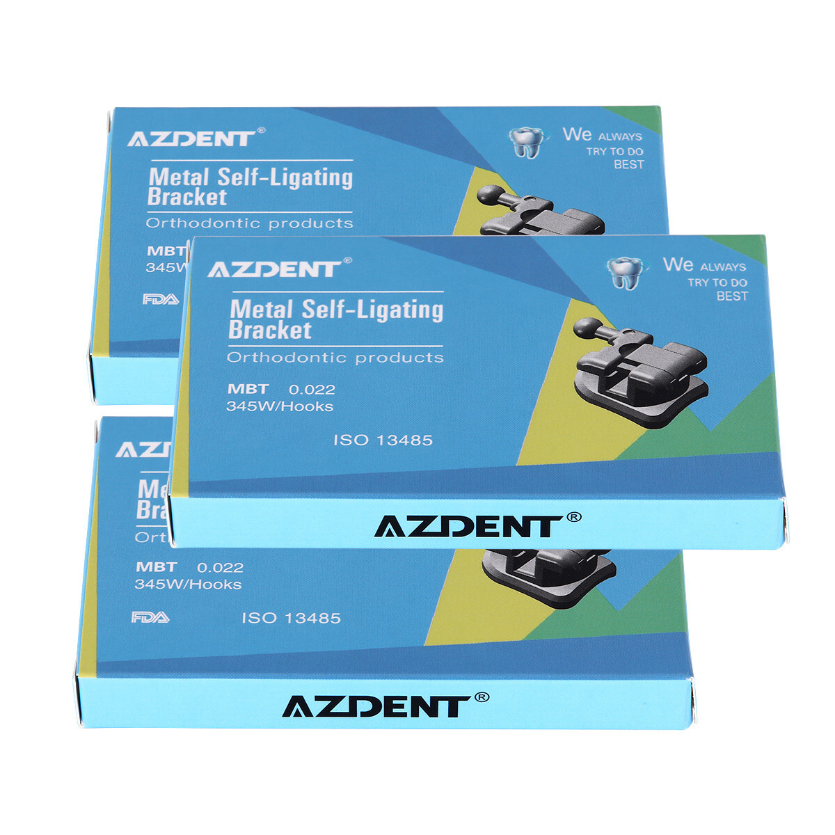 5X Brackets de Autoligado Ortodoncia Dental MBT 0.022 Ganchos 345 monobloque