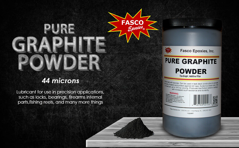 Graphite Powder Pure 44 microns – Uses include: dry lubricant, epoxy: 4 OZ