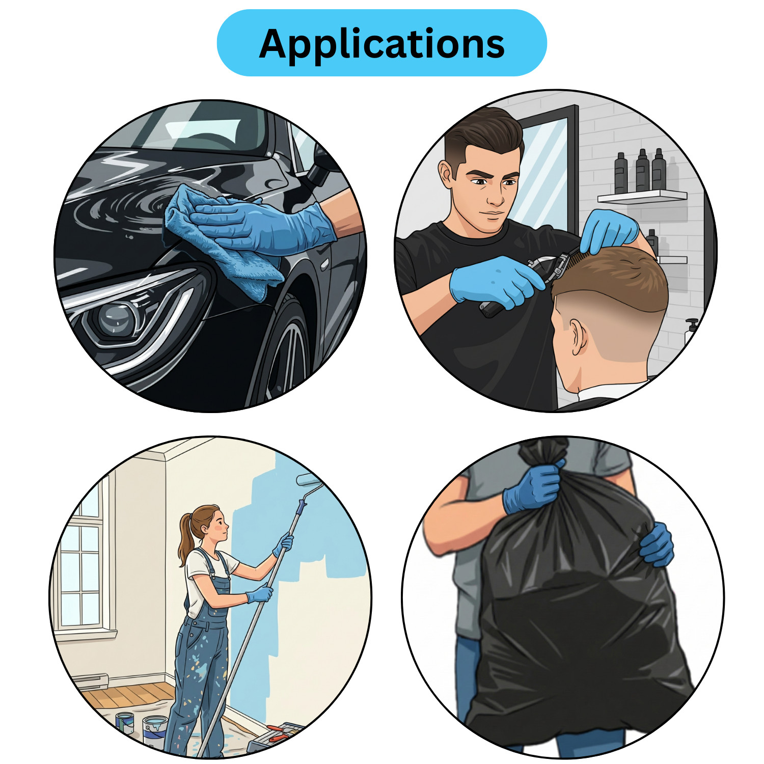 1000 Gloves Blue Industrial Nitrile Gloves Powder Free 5 Mil 2XL