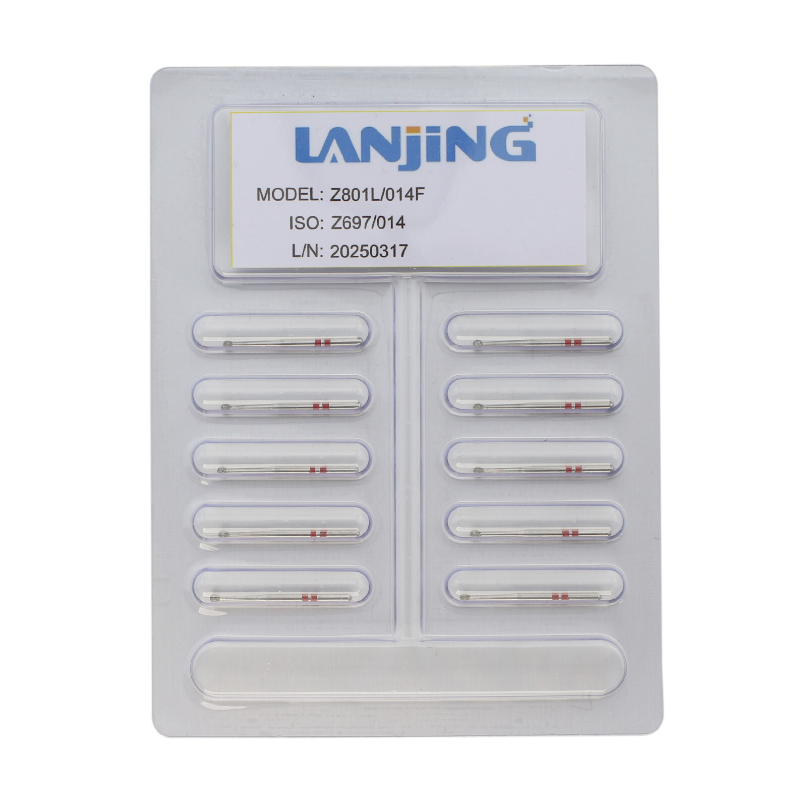 Dental Zirconia Diamond Bur Prep Burr Long Neck Round FG Z801L/014F Fine Grit