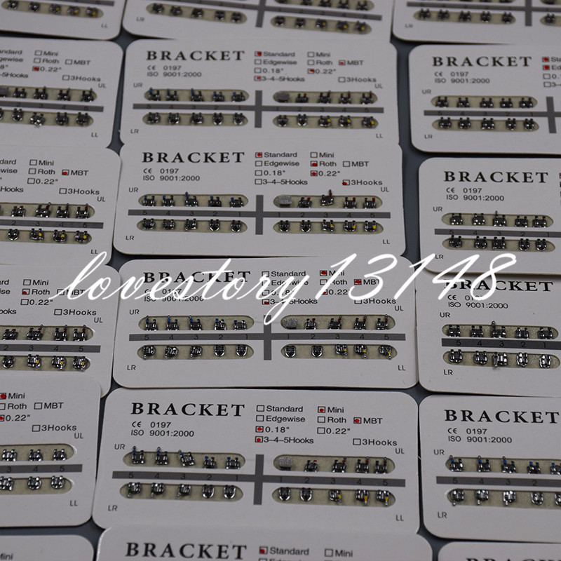 36 Types Dental Bracket Mini/Standard Roth/Edgewise/MBT 018/022 No Hook/3/345