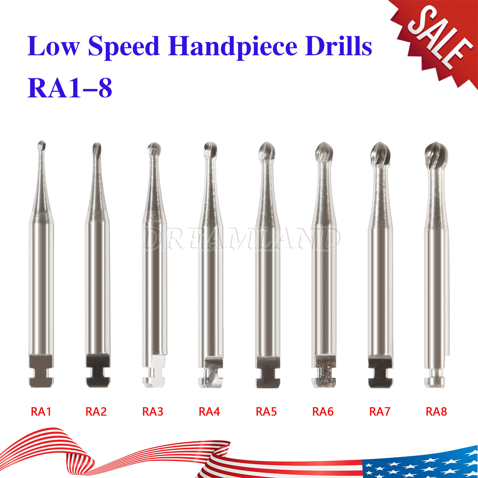 5 Pcs/Box RA1-8 Dental Tungsten Carbide Bur Fit Low Speed Contra Angle Handpiece