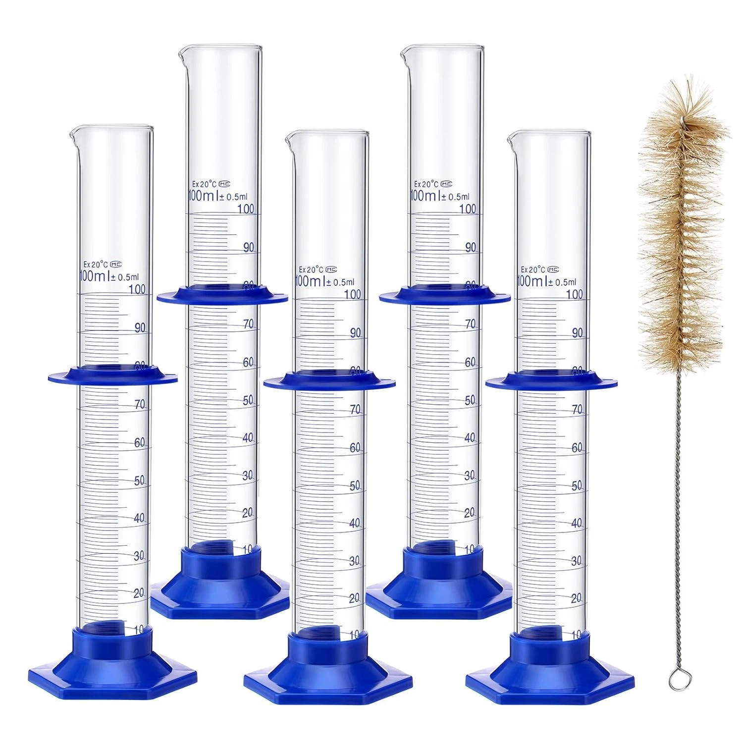 5Pcs/14Pcs Borosilicate Glass Lab Beaker,Graduated Cylinders Measuring Glassware